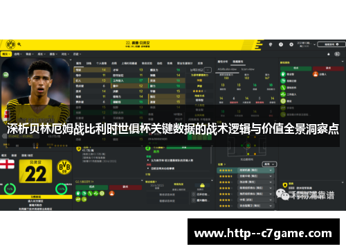 深析贝林厄姆战比利时世俱杯关键数据的战术逻辑与价值全景洞察点